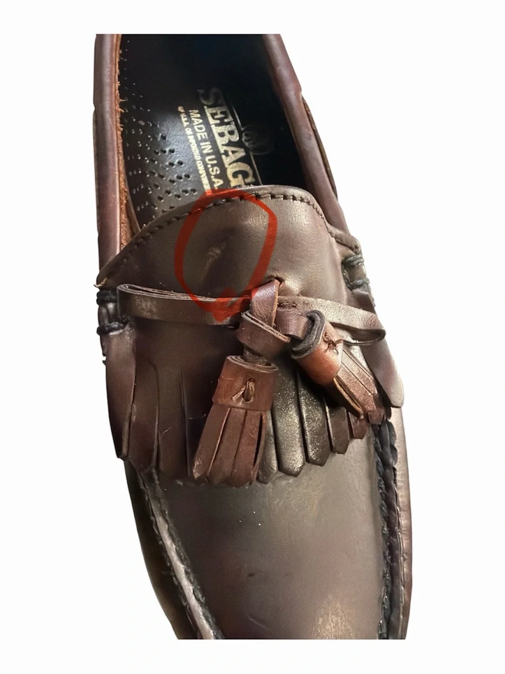 Sebago Brown Leather Walking Loafers Women's Size 7.5 Gently Used Pic For Scuff
